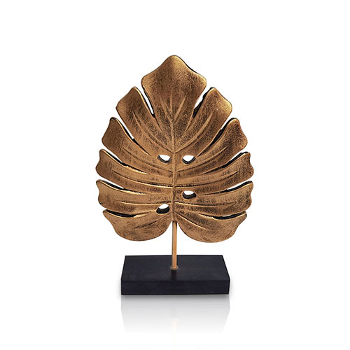 Escultura hoja Monstera Gold