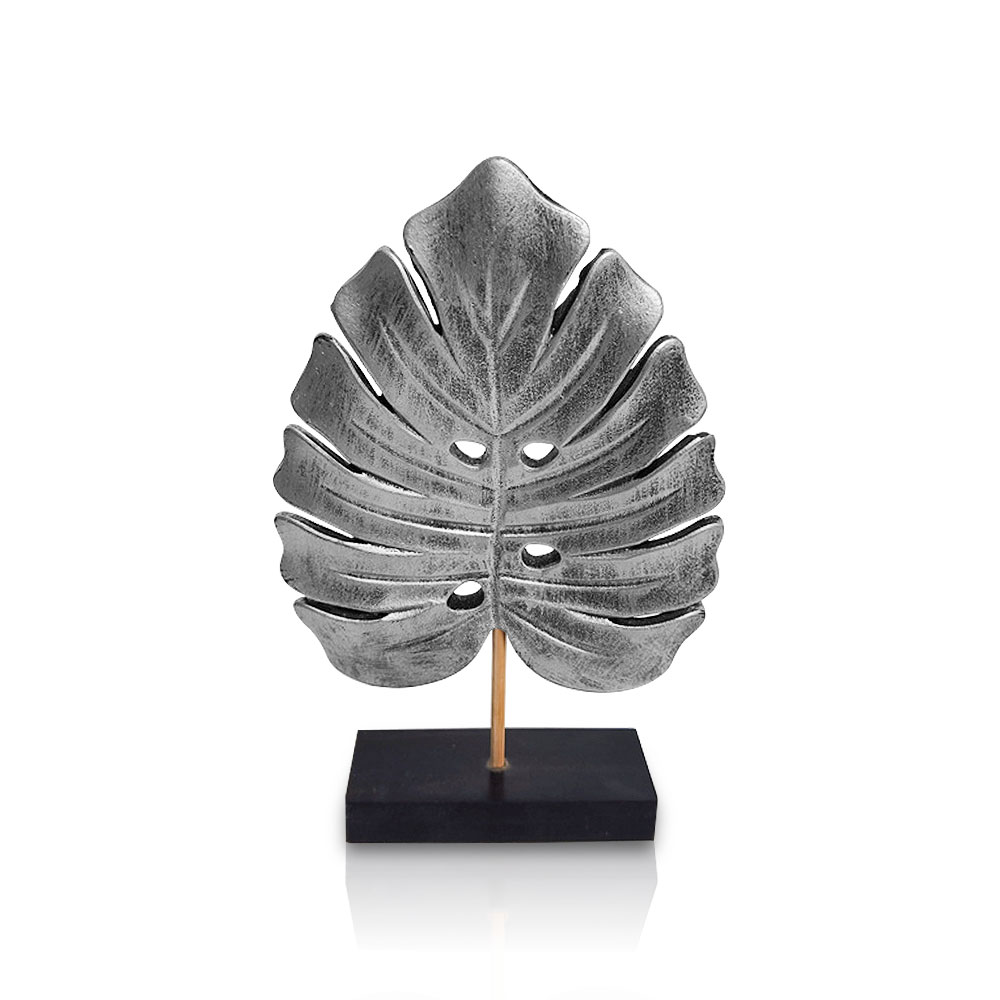 Escultura hoja Monstera Silver